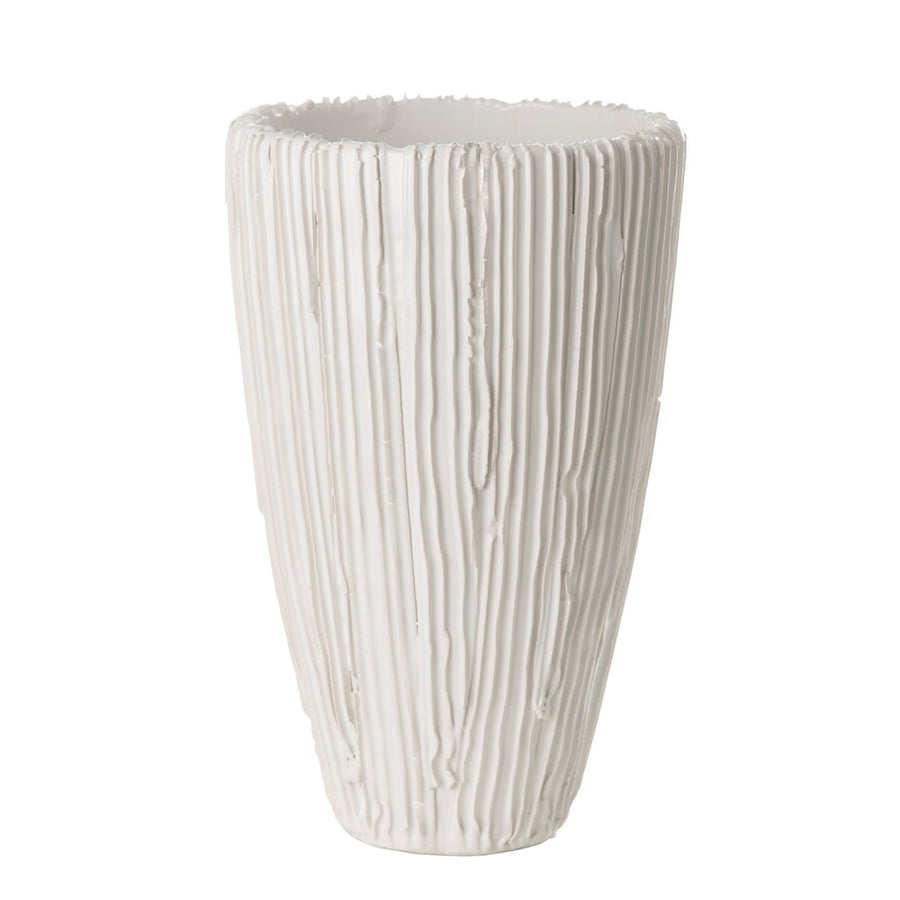 Alpine Cone Vase, White-ABIGAILS-ABIGAILS-260139-Vases-1-France and Son
