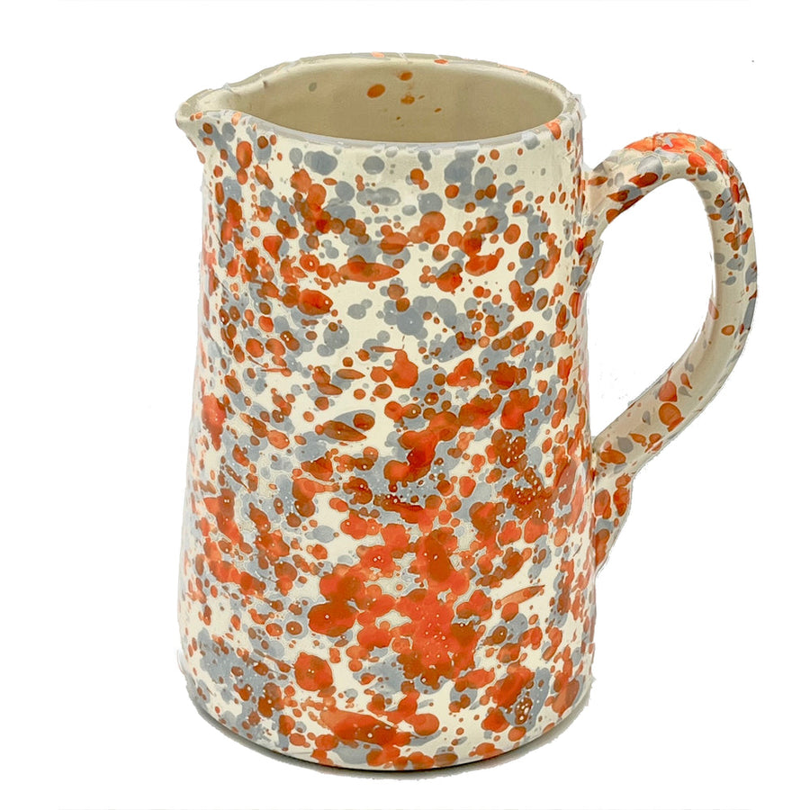 Taverna Speckled Pitcher, Orange/Gray - Cobalt/White-ABIGAILS-ABIGAILS-264022-Decorative ObjectsOrange-1-France and Son
