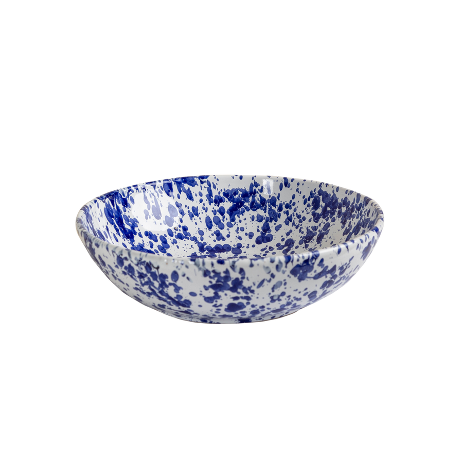 Taverna Speckled Serving Bowl-ABIGAILS-ABIGAILS-264046-Decorative ObjectsCobalt/White-1-France and Son