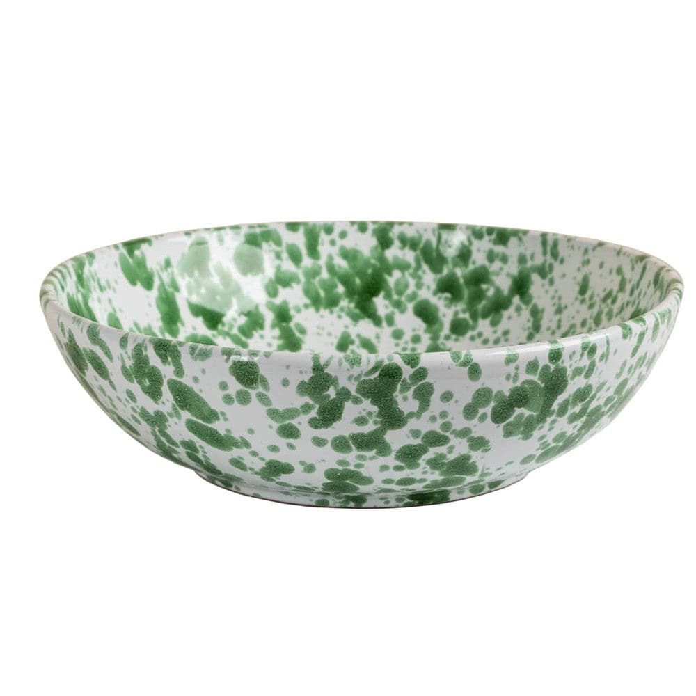 Taverna Speckled Serving Bowl-ABIGAILS-ABIGAILS-264049-Decorative ObjectsGreen/White-2-France and Son