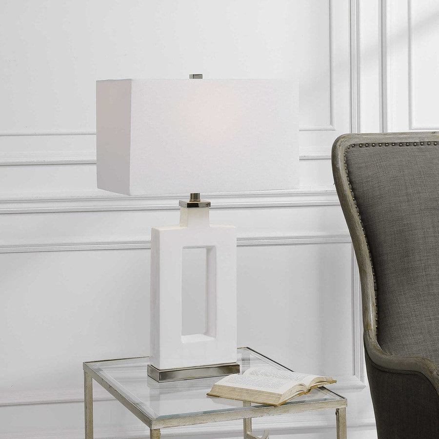 Entry Modern Table Lamp - White-Uttermost-UTTM-28426-1-Table Lamps-1-France and Son