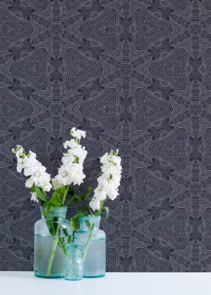 Arbor Star Wallpaper-Mitchell Black-MITCHB-WCAB443-PM-10-Wall DecorPatterns Large-Premium Matte Paper-4-France and Son