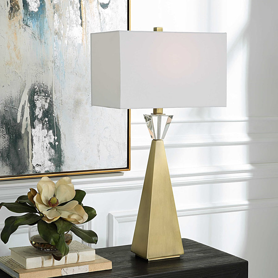 Uttermost Arete Modern Brass Table Lamp-Uttermost-UTTM-30244-Table Lamps-1-France and Son
