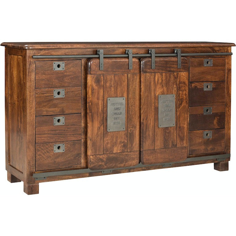 Lowen Two Sliding Door Eight Drawer Credenza-Coast2Coast Home-C2CA-37128-Sideboards & Credenzas-1-France and Son
