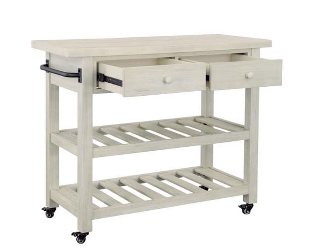 Alcott Orchard Park Two Drawer Kitchen Cart-Coast2Coast Home-C2CA-30434-Bar Storage-3-France and Son