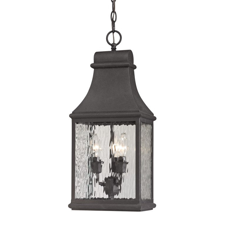 Forged Jefferson 9'' Wide 3 - Light Outdoor Pendant-Elk Home-ELK-47074/3-Outdoor Pendants-1-France and Son