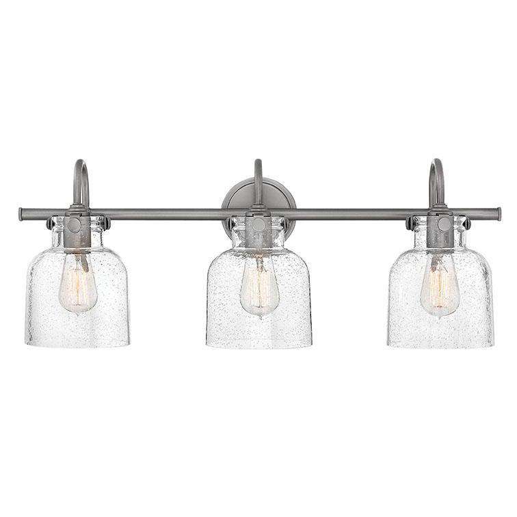 Bath Congress - Cylinder Glass Three Light Vanity-Hinkley Lighting-HINKLEY-50123AN-Bathroom LightingAntique Nickel-2-France and Son