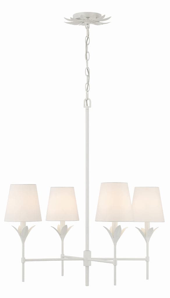 Broche 4 Light Chandelier-Crystorama Lighting Company-CRYSTO-534-MT-ChandeliersMatte White-2-France and Son