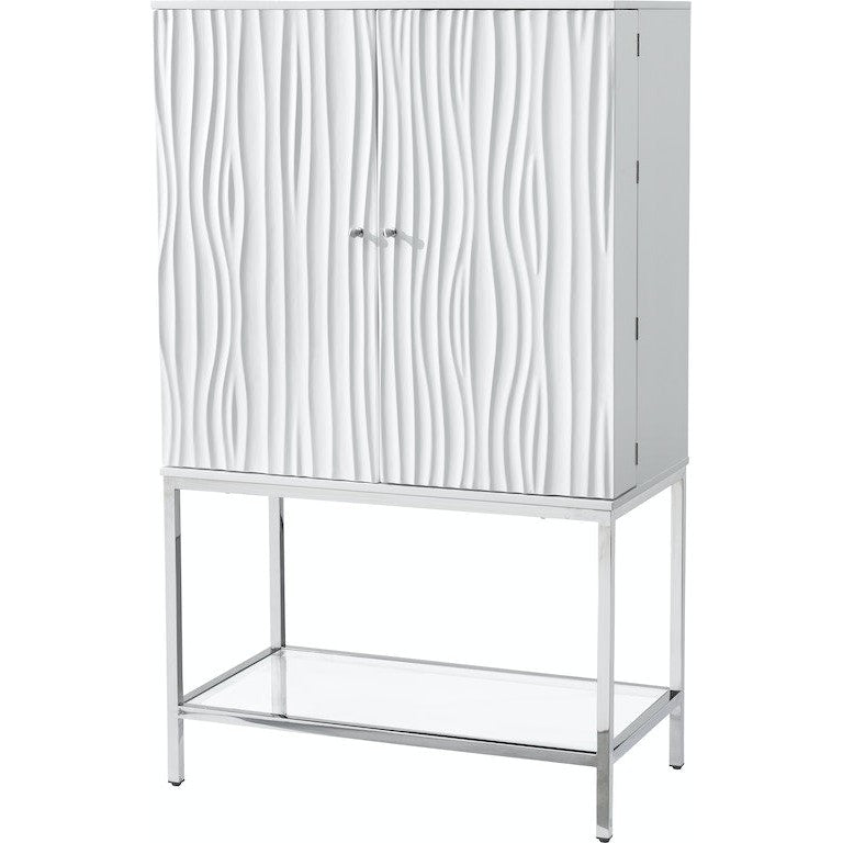 Mirabelle Two Door Wine Cabinet-Coast2Coast Home-C2CA-55601-Bookcases & CabinetsWhite-1-France and Son