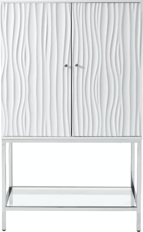 Mirabelle Two Door Wine Cabinet-Coast2Coast Home-C2CA-55601-Bookcases & CabinetsWhite-5-France and Son