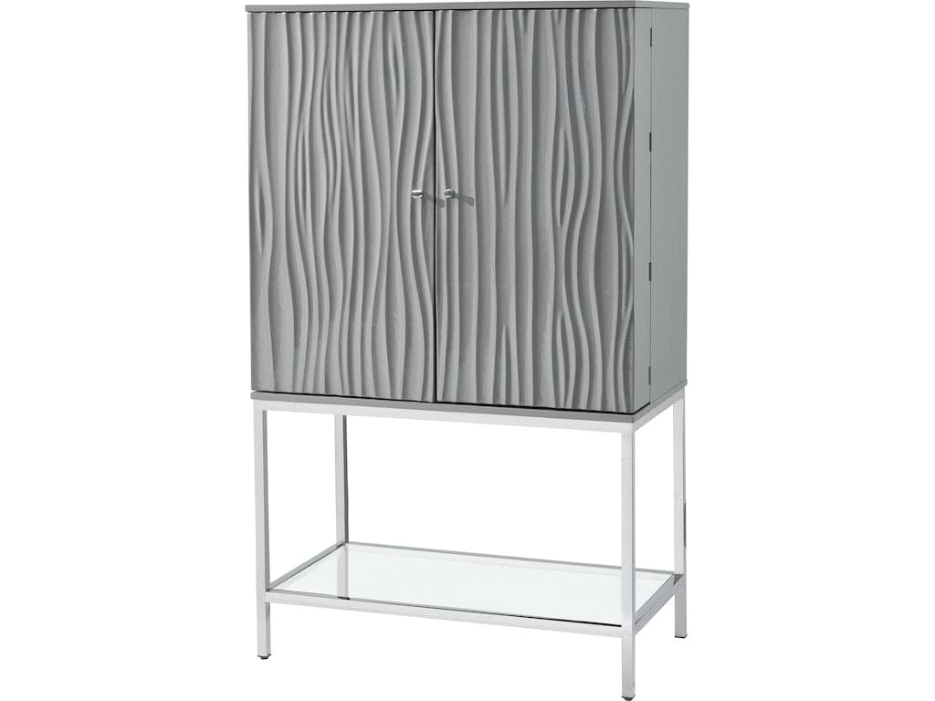 Mirabelle Two Door Wine Cabinet-Coast2Coast Home-C2CA-55604-Bookcases & CabinetsGrey-6-France and Son