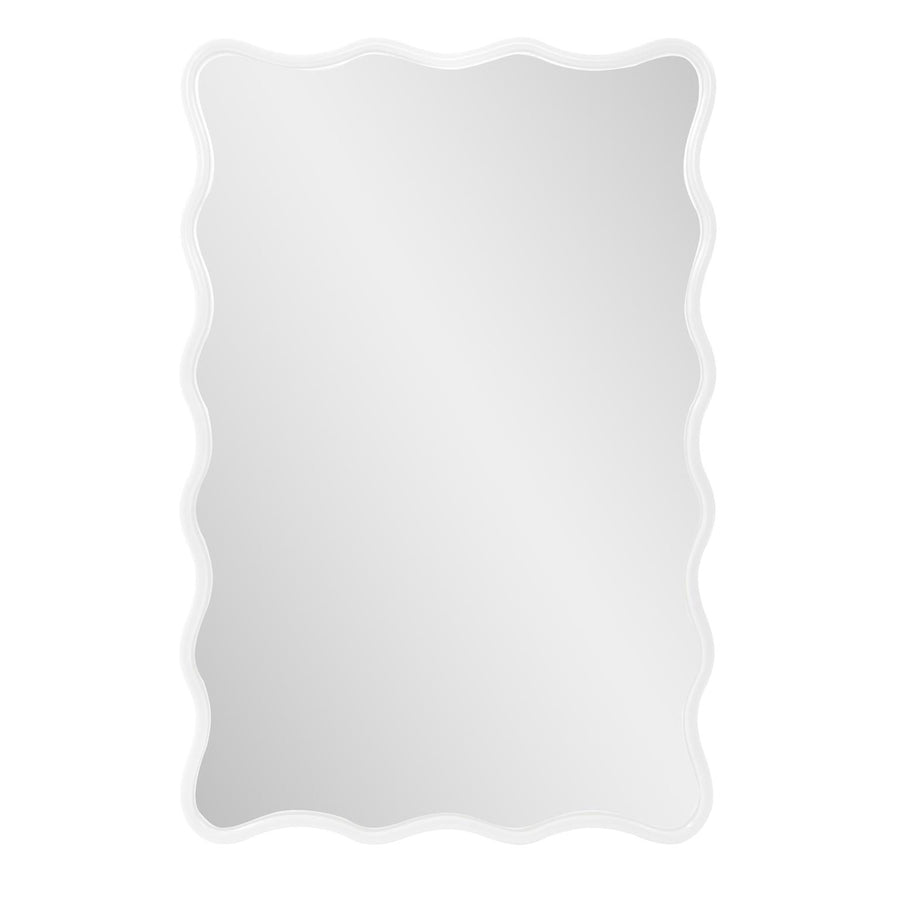 The Maya Rectangular Waved Edge Mirror-The Howard Elliott Collection-HOWARD-66065W-MirrorsWhite-1-France and Son