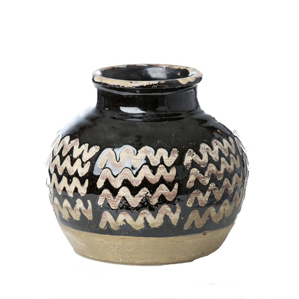 Vinci Moroccan Ceramic Vase-ABIGAILS-ABIGAILS-717804-VasesZig Zag-3-France and Son