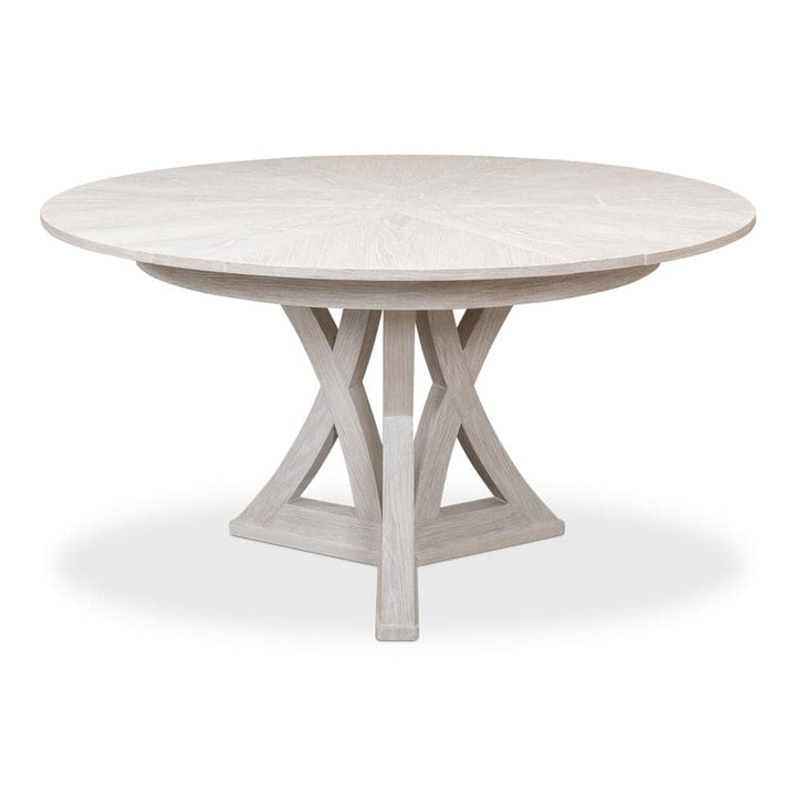 Casual Jupe Dining Table-SARREID-SARREID-78-184-6-Dining TablesSmall-Whitewash White Finish-30-France and Son