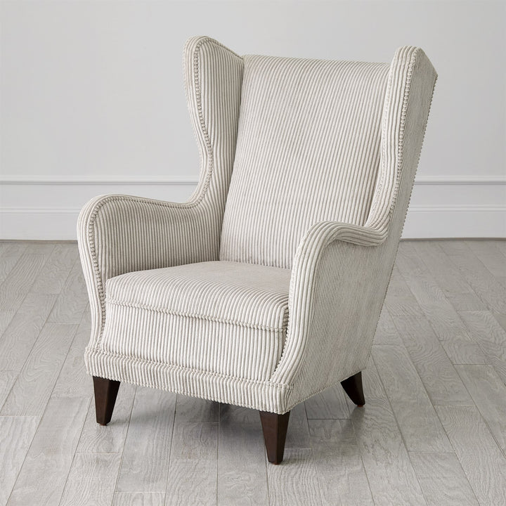 Wing Chair-Global Views-GVSA-2732-Lounge ChairsWide Wale Corduroy - Smoke-7-France and Son