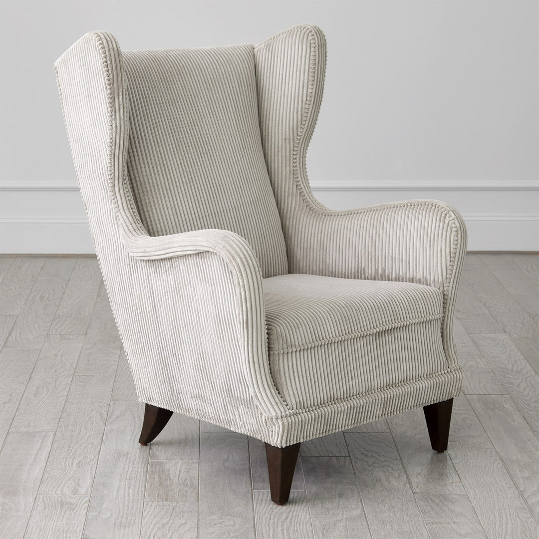 Wing Chair-Global Views-GVSA-2697-Lounge ChairsWide Wale Corduroy - Vanilla-9-France and Son