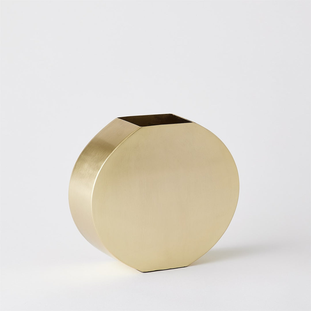 Squared Oval Vase - Antique Brass-Global Views-GVSA-7.91356-VasesSmall-3-France and Son