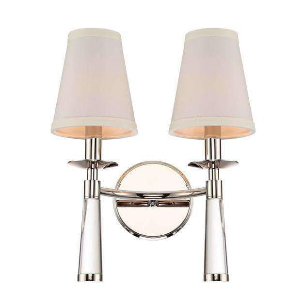 Baxter 2 Light Sconce-Crystorama Lighting Company-CRYSTO-8862-PN-Polished Nickel-4-France and Son