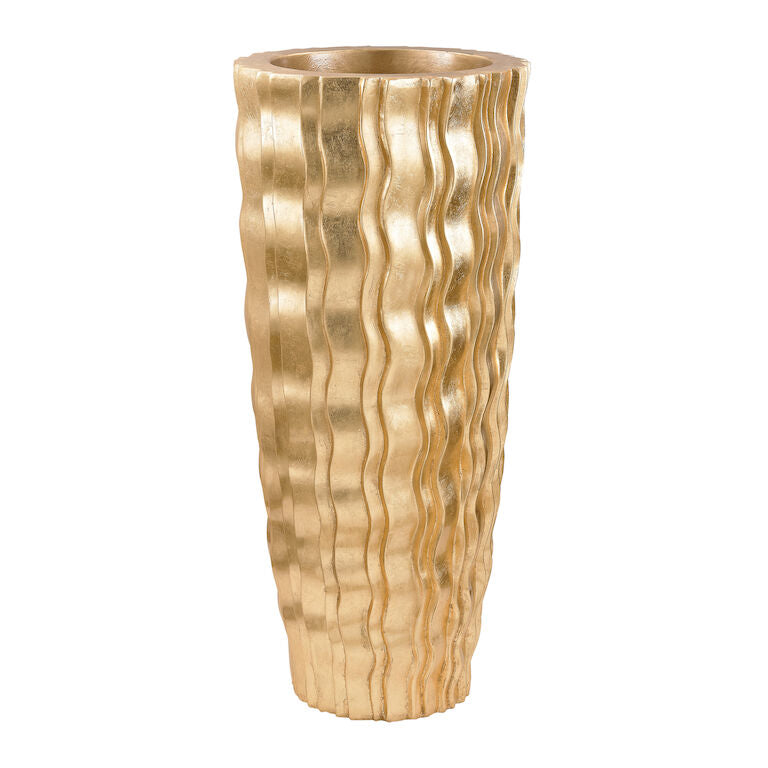 Wave Vase - Small Gold-Elk Home-ELK-9166-031-Vases-1-France and Son