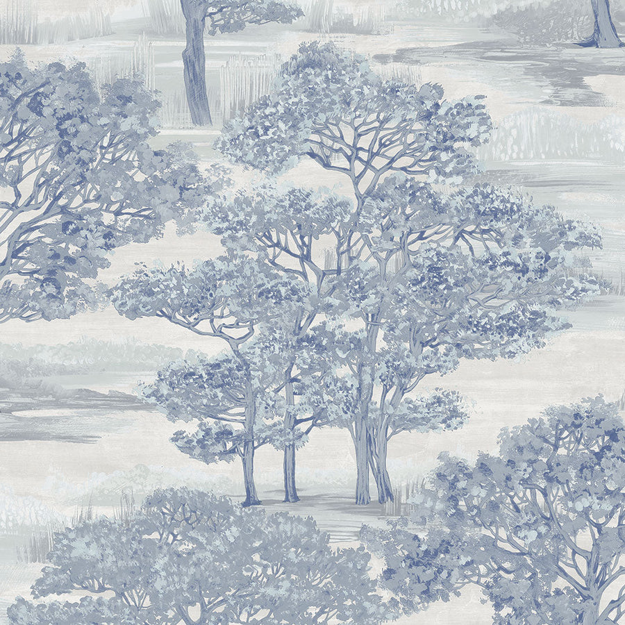Forest Toile Peel And Stick Wallpaper-Tempaper & Co.-Tempaper-FT15113-Wall PaperIce Blue-1-France and Son