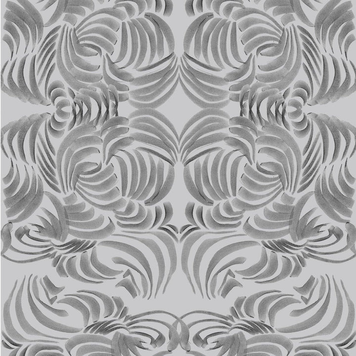Flora Wallpaper-Mitchell Black-MITCHB-WCAB417-PM-10-Wall DecorPatterns Silver-Premium Matte Paper-Small-6-France and Son