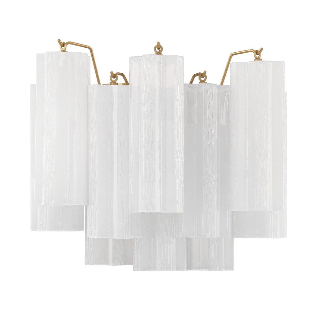 Addis 2 Light Wall Mount-Crystorama Lighting Company-CRYSTO-ADD-302-AG-WH-Flush MountsAged Brass-Tronchi Glass White-4-France and Son