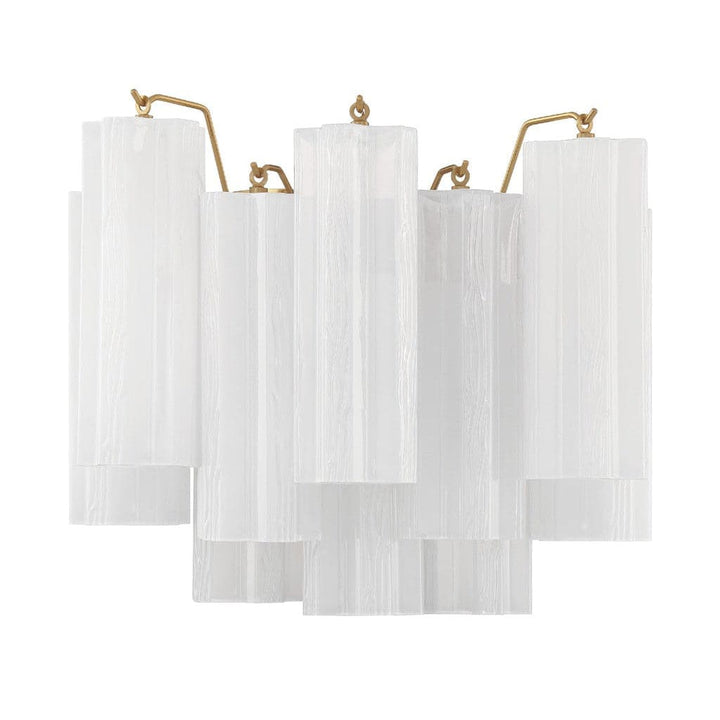 Addis 2 Light Wall Mount-Crystorama Lighting Company-CRYSTO-ADD-302-AG-WH-Flush MountsAged Brass-Tronchi Glass White-4-France and Son