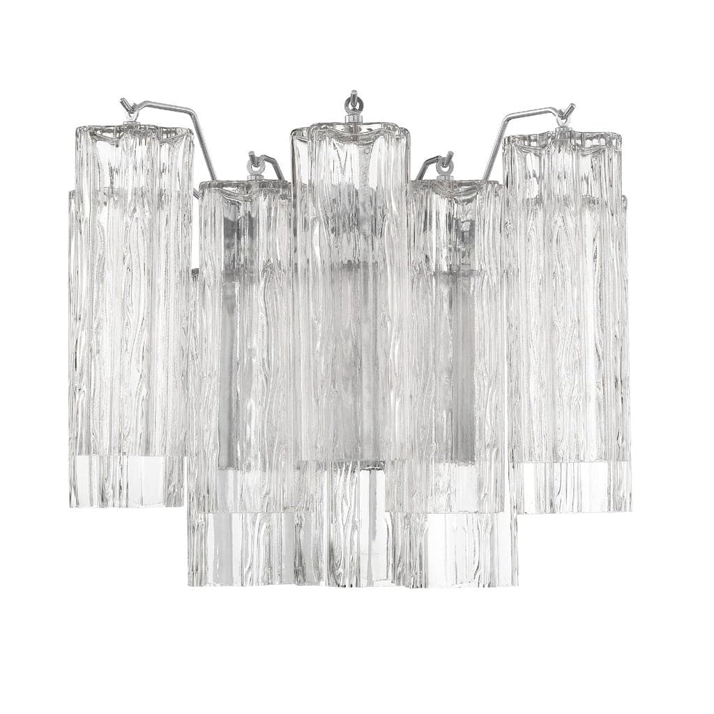 Addis 2 Light Wall Mount-Crystorama Lighting Company-CRYSTO-ADD-302-CH-CL-Flush MountsPolished Chrome-Tronchi Glass Clear-7-France and Son