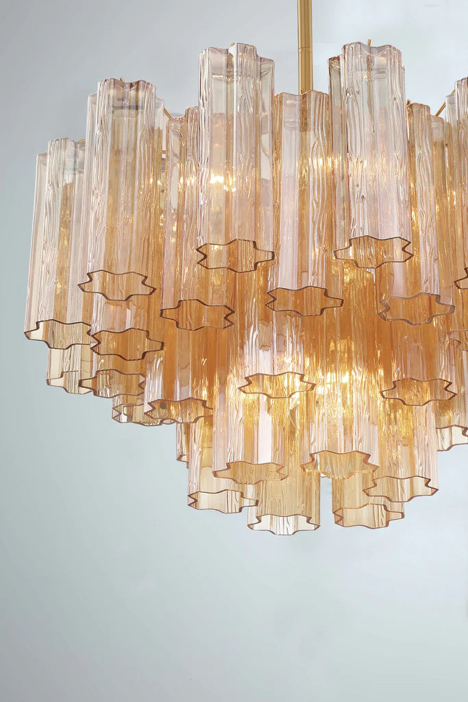 Addis 9 Light Chandelier-Crystorama Lighting Company-CRYSTO-ADD-308-AG-AM-ChandeliersAged Brass - Tronchi Glass Amber-2-France and Son