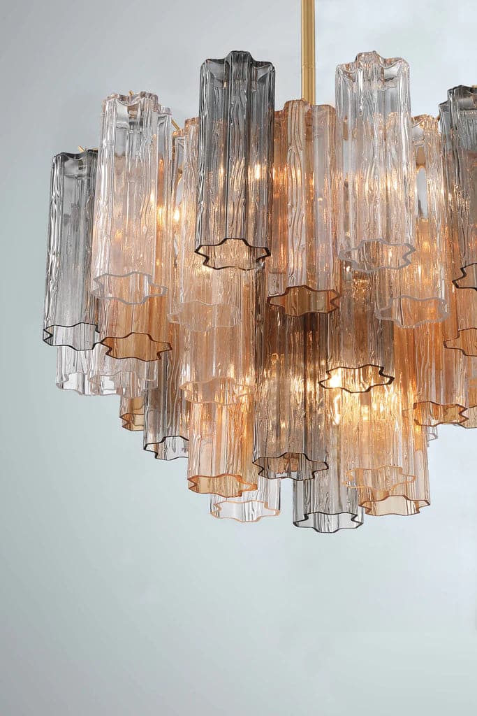 Addis 9 Light Chandelier-Crystorama Lighting Company-CRYSTO-ADD-308-AG-AM-ChandeliersAged Brass - Tronchi Glass Amber-4-France and Son