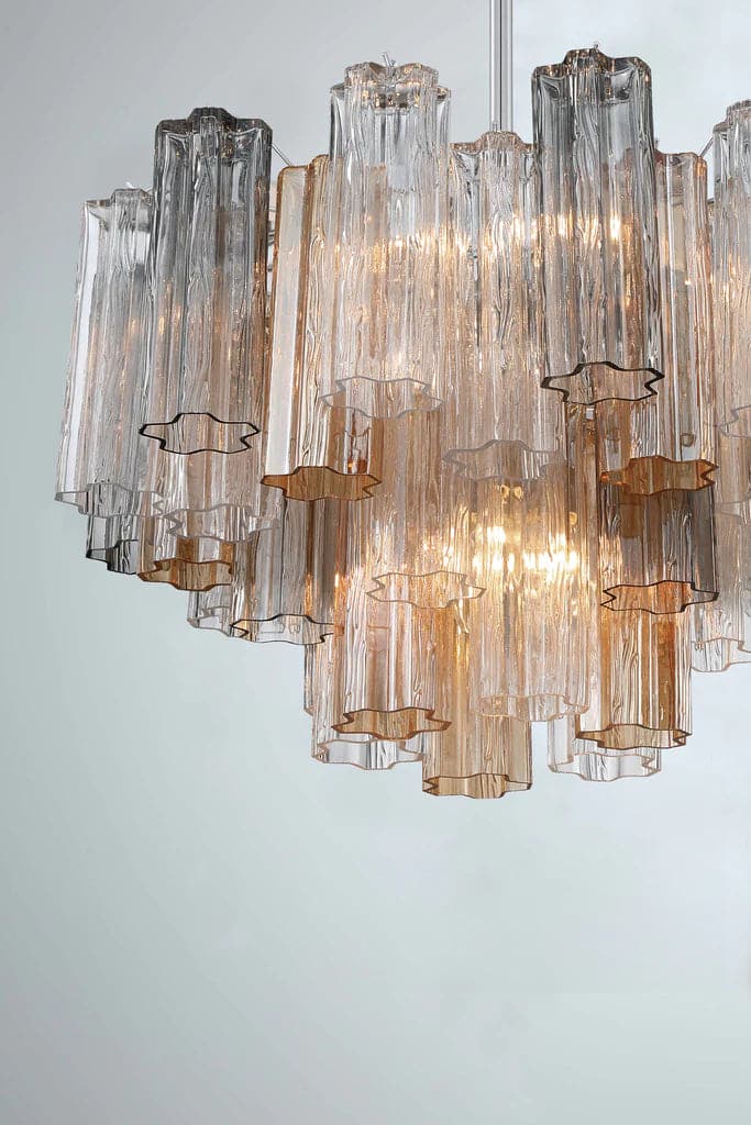 Addis 9 Light Chandelier-Crystorama Lighting Company-CRYSTO-ADD-308-AG-AM-ChandeliersAged Brass - Tronchi Glass Amber-10-France and Son