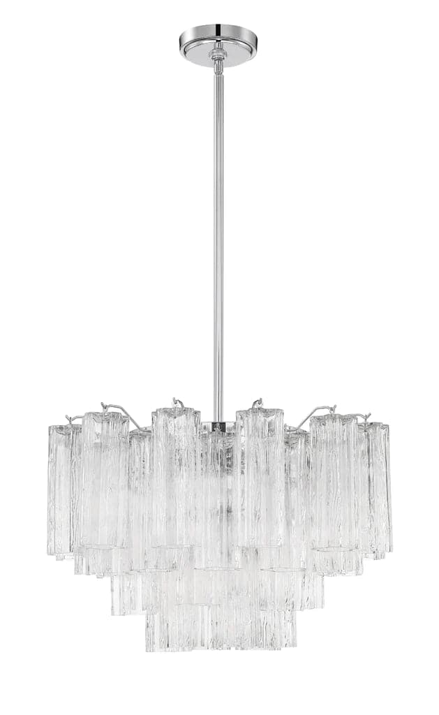 Addis 9 Light Chandelier-Crystorama Lighting Company-CRYSTO-ADD-308-CH-CL-ChandeliersPolished Chrome - Tronchi Glass Clear-11-France and Son