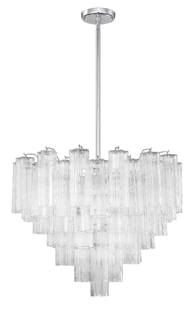Addis 12 Light Chandelier-Crystorama Lighting Company-CRYSTO-ADD-312-CH-CL-ChandeliersPolished Chrome - Tronchi Glass Clear-11-France and Son
