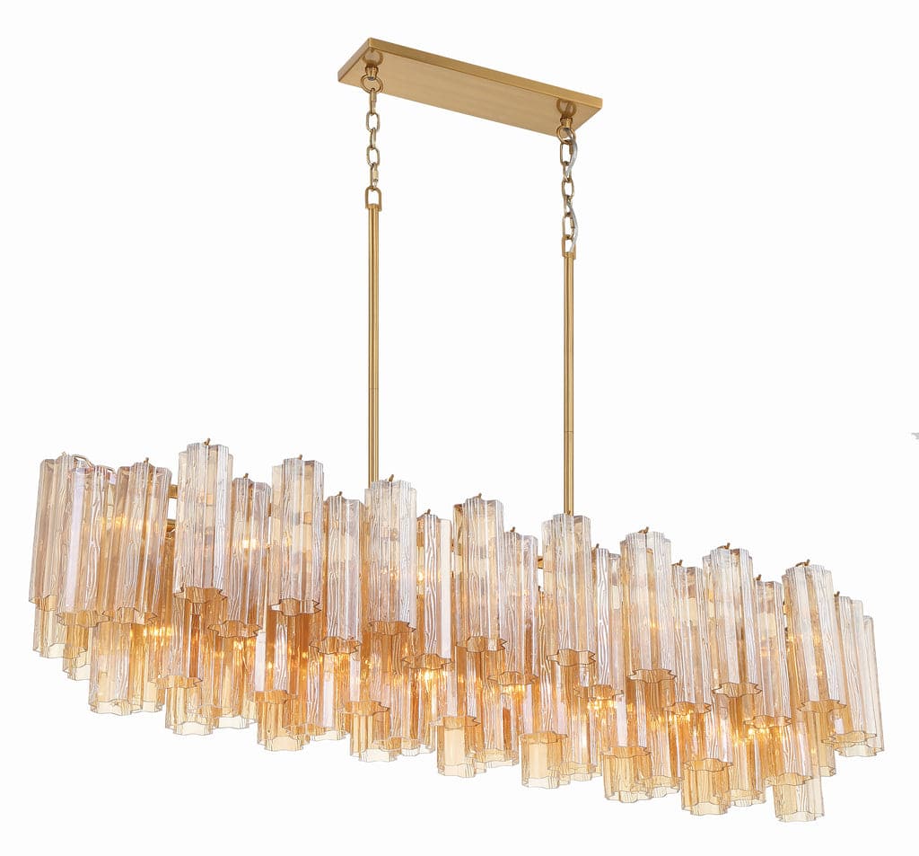 Addis 14 Light Chandelier-Crystorama Lighting Company-CRYSTO-ADD-317-AG-AM-ChandeliersTronchi Glass Amber-Aged Brass-3-France and Son