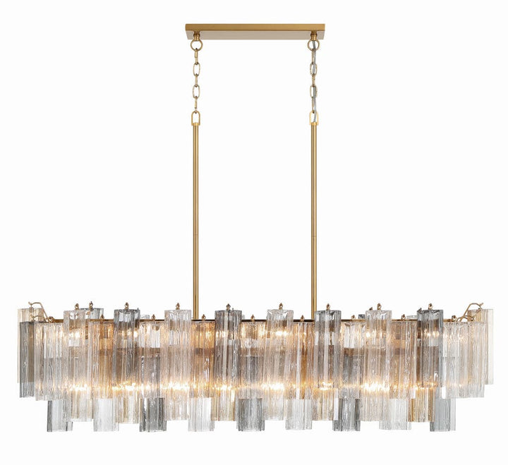 Addis 14 Light Chandelier-Crystorama Lighting Company-CRYSTO-ADD-317-AG-AU-ChandeliersTronchi Glass Autumn-Aged Brass-4-France and Son
