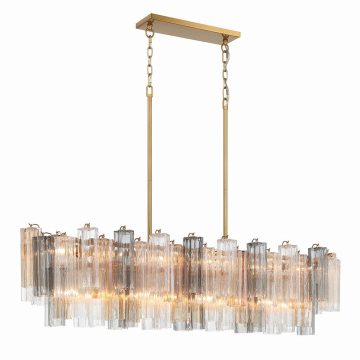 Addis 14 Light Chandelier-Crystorama Lighting Company-CRYSTO-ADD-317-AG-AM-ChandeliersTronchi Glass Amber-Aged Brass-5-France and Son