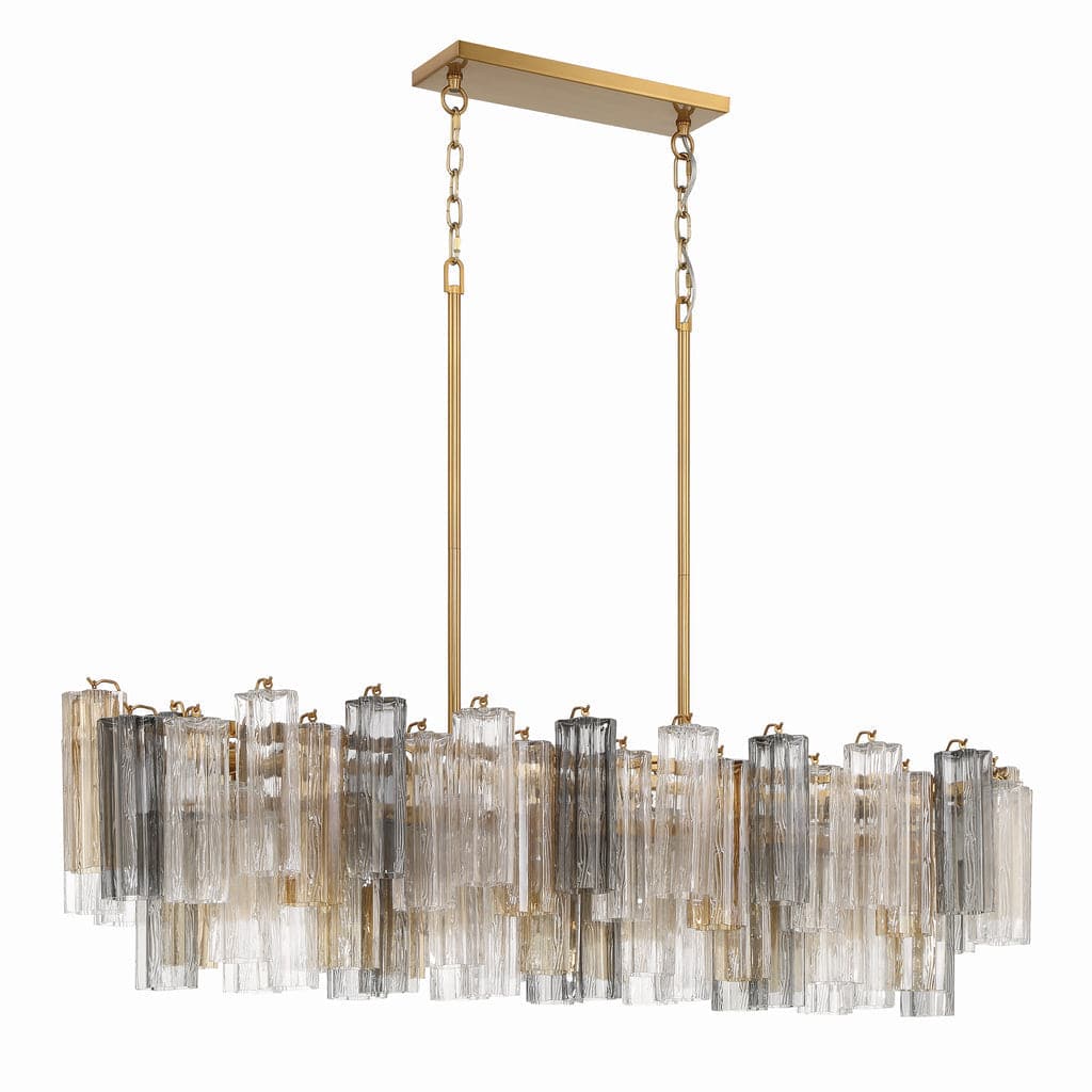 Addis 14 Light Chandelier-Crystorama Lighting Company-CRYSTO-ADD-317-AG-AM-ChandeliersTronchi Glass Amber-Aged Brass-6-France and Son
