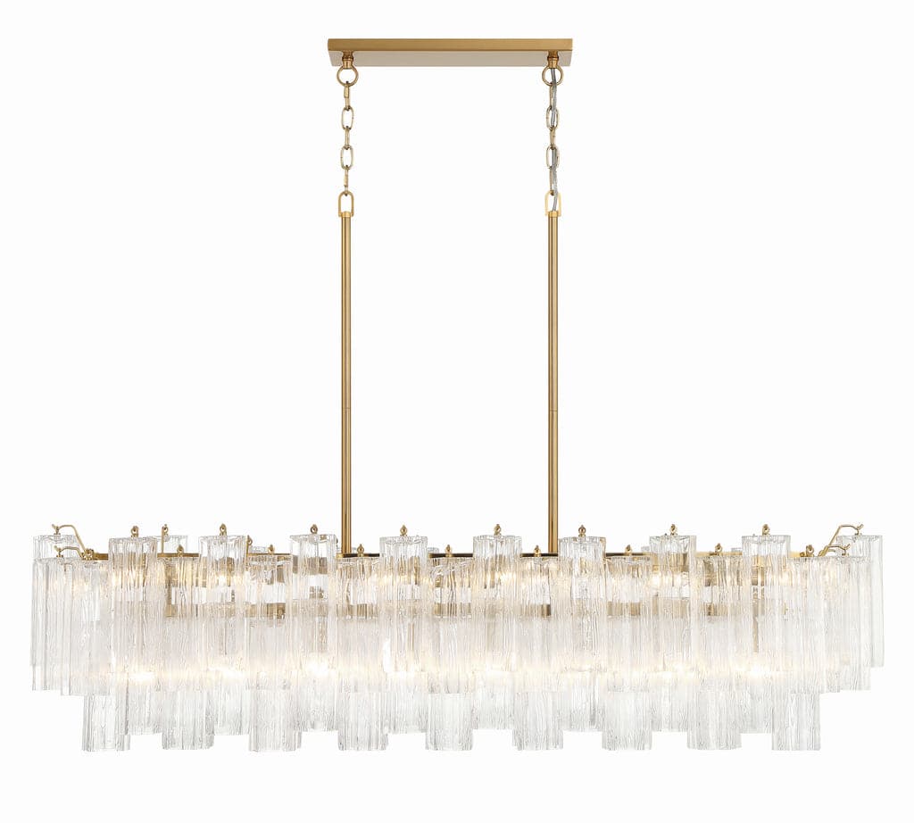 Addis 14 Light Chandelier-Crystorama Lighting Company-CRYSTO-ADD-317-AG-CL-ChandeliersTronchi Glass Clear-Aged Brass-8-France and Son