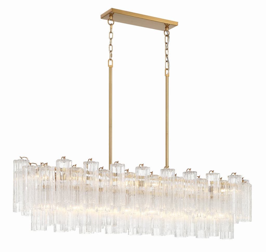 Addis 14 Light Chandelier-Crystorama Lighting Company-CRYSTO-ADD-317-AG-AM-ChandeliersTronchi Glass Amber-Aged Brass-9-France and Son