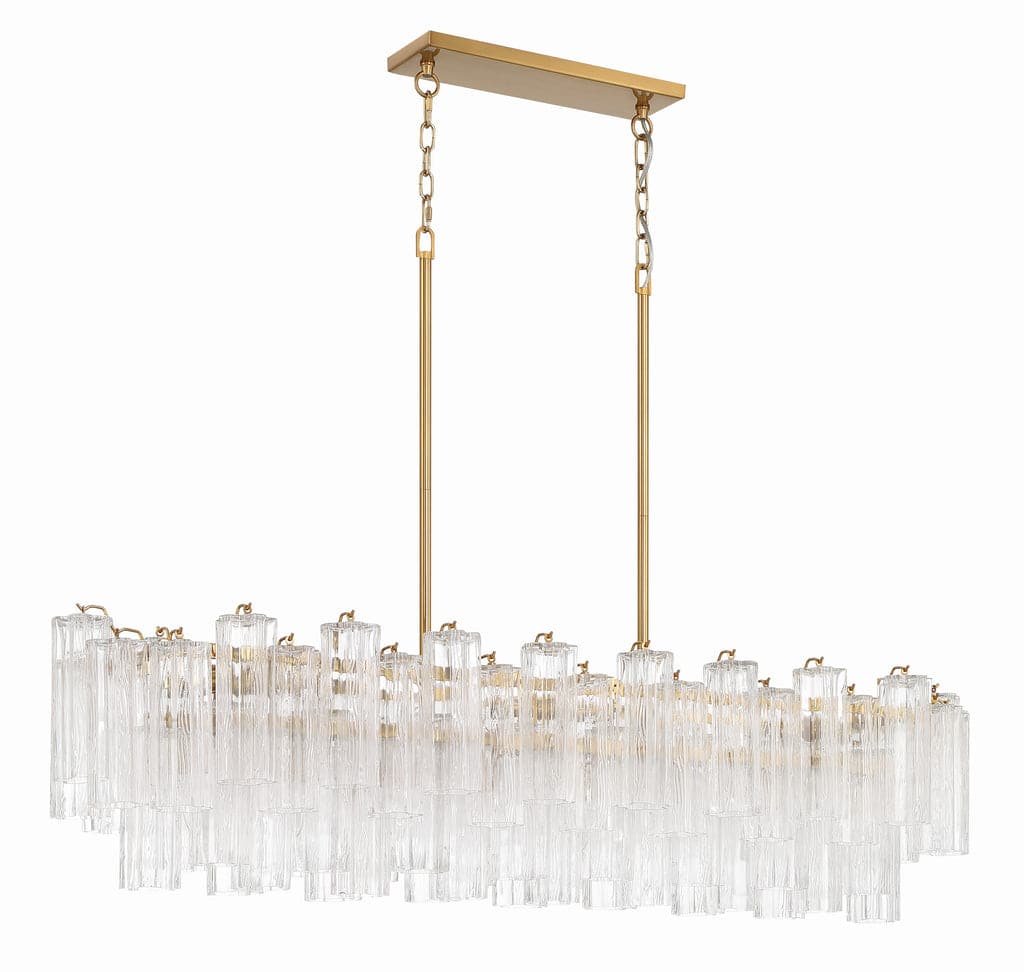 Addis 14 Light Chandelier-Crystorama Lighting Company-CRYSTO-ADD-317-AG-AM-ChandeliersTronchi Glass Amber-Aged Brass-10-France and Son