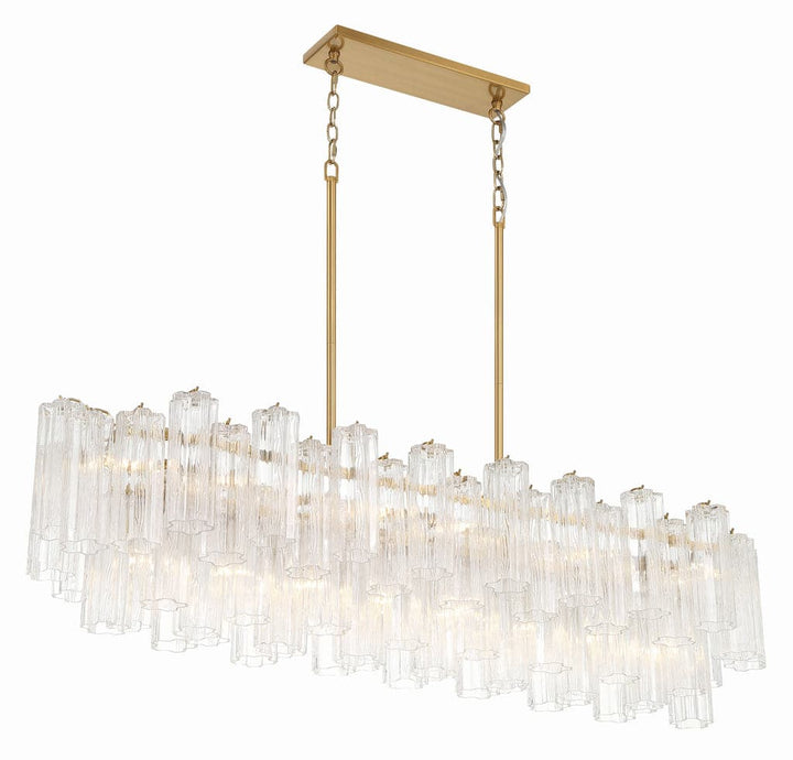 Addis 14 Light Chandelier-Crystorama Lighting Company-CRYSTO-ADD-317-AG-AM-ChandeliersTronchi Glass Amber-Aged Brass-11-France and Son