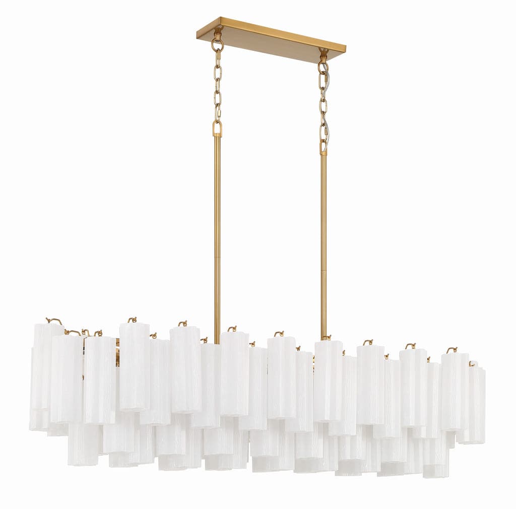 Addis 14 Light Chandelier-Crystorama Lighting Company-CRYSTO-ADD-317-AG-AM-ChandeliersTronchi Glass Amber-Aged Brass-14-France and Son