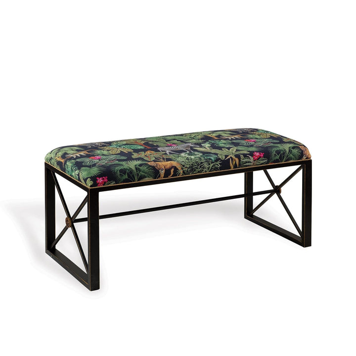 Medallion Bench with Le Tigre Fabric