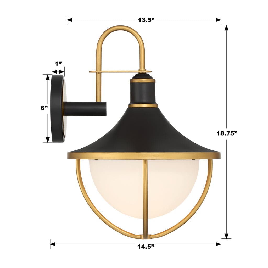 Atlas 1 Light Sconce-Crystorama Lighting Company-CRYSTO-ATL-702-MK-TG-Outdoor Wall Sconces13.5"W-4-France and Son