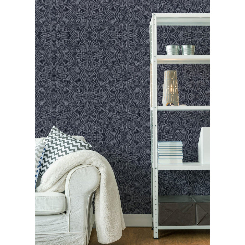 Arbor Star Wallpaper-Mitchell Black-MITCHB-WCAB443-PM-10-Wall DecorPatterns Large-Premium Matte Paper-2-France and Son
