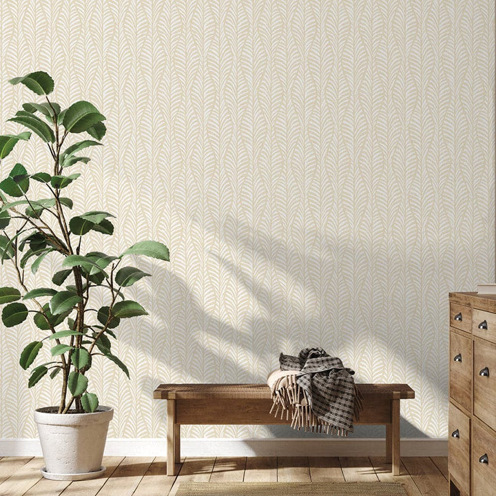 Block Print Leaves Peel And Stick Wallpaper-Tempaper & Co.-Tempaper-HD15020-Wall PaperIndigo-17-France and Son