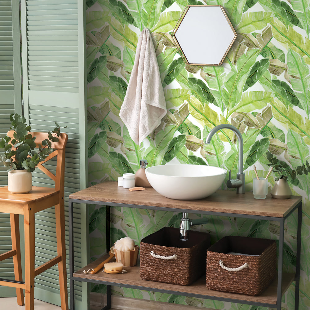 Bahama Palm Peel And Stick Wallpaper-Tempaper & Co.-Tempaper-BP15220-DecorKey Lime-2-France and Son
