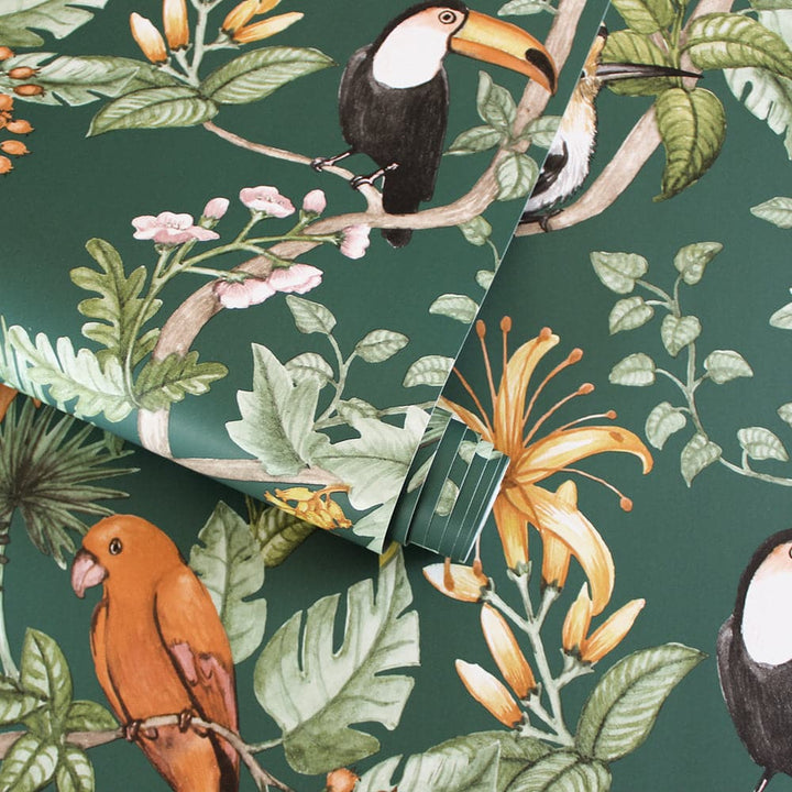 Birds of Paradise Peel And Stick Wallpaper-Tempaper & Co.-Tempaper-BP683-Wall PaperCoconut Cream-9-France and Son