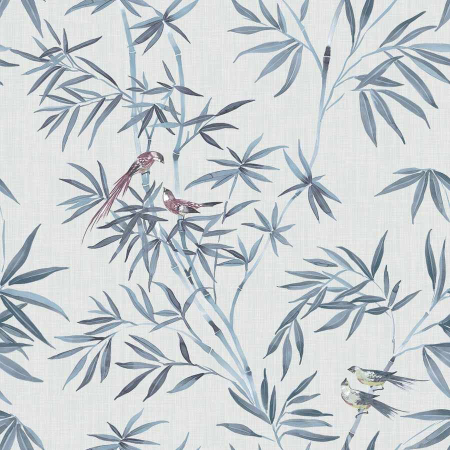Bamboo Chinoiserie Peel And Stick Wallpaper-Tempaper & Co.-Tempaper-BC15212-DecorMystic Blue-1-France and Son