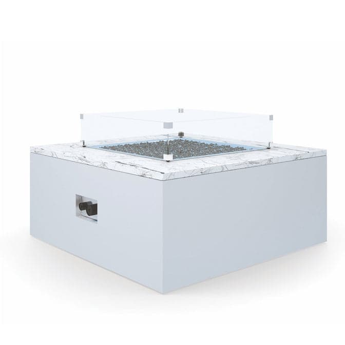 Square Fire Table-Sunset West-SUNSET-6706-FT4242-Outdoor Dining TablesWhite Carrara Marble-3-France and Son